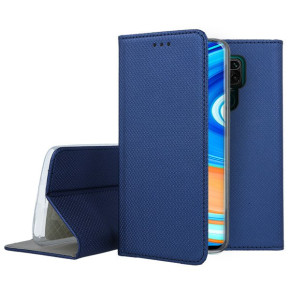 Кожен калъф тефтер и стойка Magnetic FLEXI Book Style за Xiaomi Redmi Note 9 M2003J15SG син  